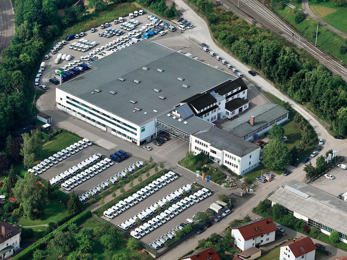 Kuva Gaildorfin hallintorakennuksesta ylhäältäpäin